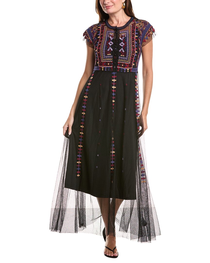 Johnny Was | Womens | Apolonia Mesh Maxi Dress | Black