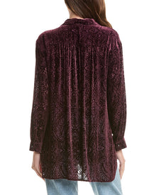 Johnny Was | Womens | Maisen Button-Down Silk-Blend Tunic | Red