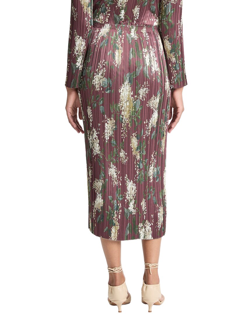 Vince | Womens | Lilac Print Micro Pleated Skirt | red multi