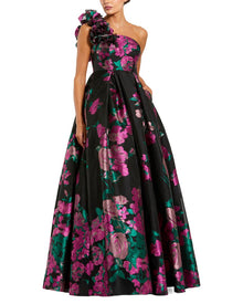 Mac Duggal | Womens | Brocade Ball Gown | Black