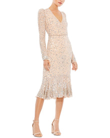 Mac Duggal | Womens | Embellished Cocktail Dress | Brown Multi