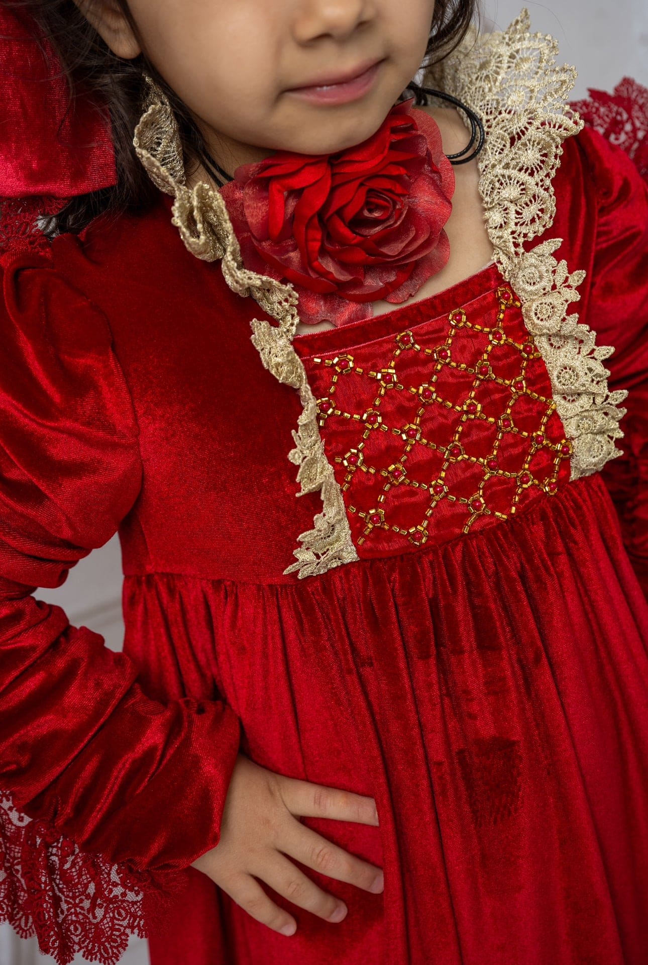 Victoria Flower Neck Tie | Red