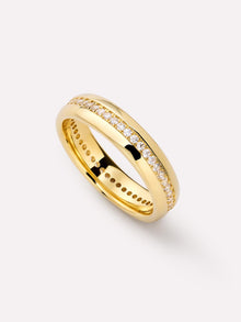 Thatcher Band Ring | 14K Gold on Brass | Cubic Zirconia