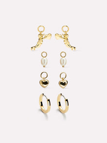 14K Gold Plated Pearl Cherub Heart Love Vday Bundle Earring Charms For Women Ana Luisa Lovestruck Starter Kit