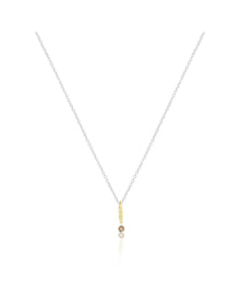 14kt Yellow Gold Diamond Stone Drop Necklace | 14K Two Tone Gold
