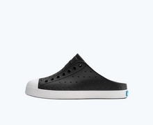 Side view of a Native Shoes Kids Jefferson Clog Kids | Jiffy Black/ Shell White Footwear