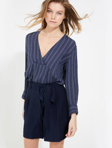 Flowy silky twill shorts - Halston