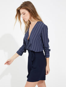 Flowy silky twill shorts - Halston