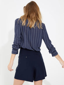 Flowy silky twill shorts - Halston