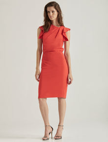 Asymmetric Neck Dress - Halston