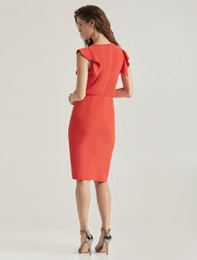 Asymmetric Neck Dress - Halston