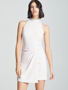 Mock Neck Drape Front Dress - Halston