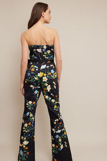 Elsa Jumpsuit | Black Pressed Flower