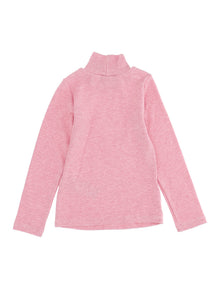 Girls | Ribbed Viscose  Turtleneck | Blush Rose