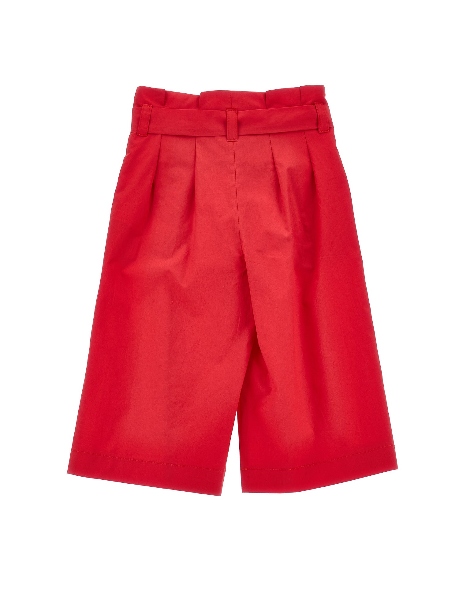 Girls | Solid Colour Cropped Trousers | Red