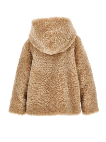 Girls | Plush Jacket With Hood | Beige