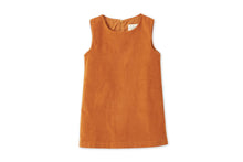 Girls | Organic Cotton Velvet Dress | Raw Sienna