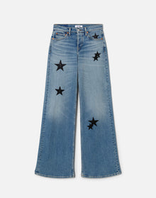 Womens | Comfort Stretch Mid Rise Wide Leg | Opal Indigo Star