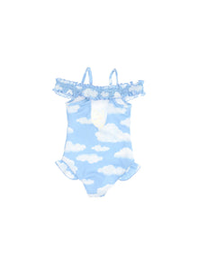 Girls | Tweety Cloud One-Piece Swimsuit | Sky Blue