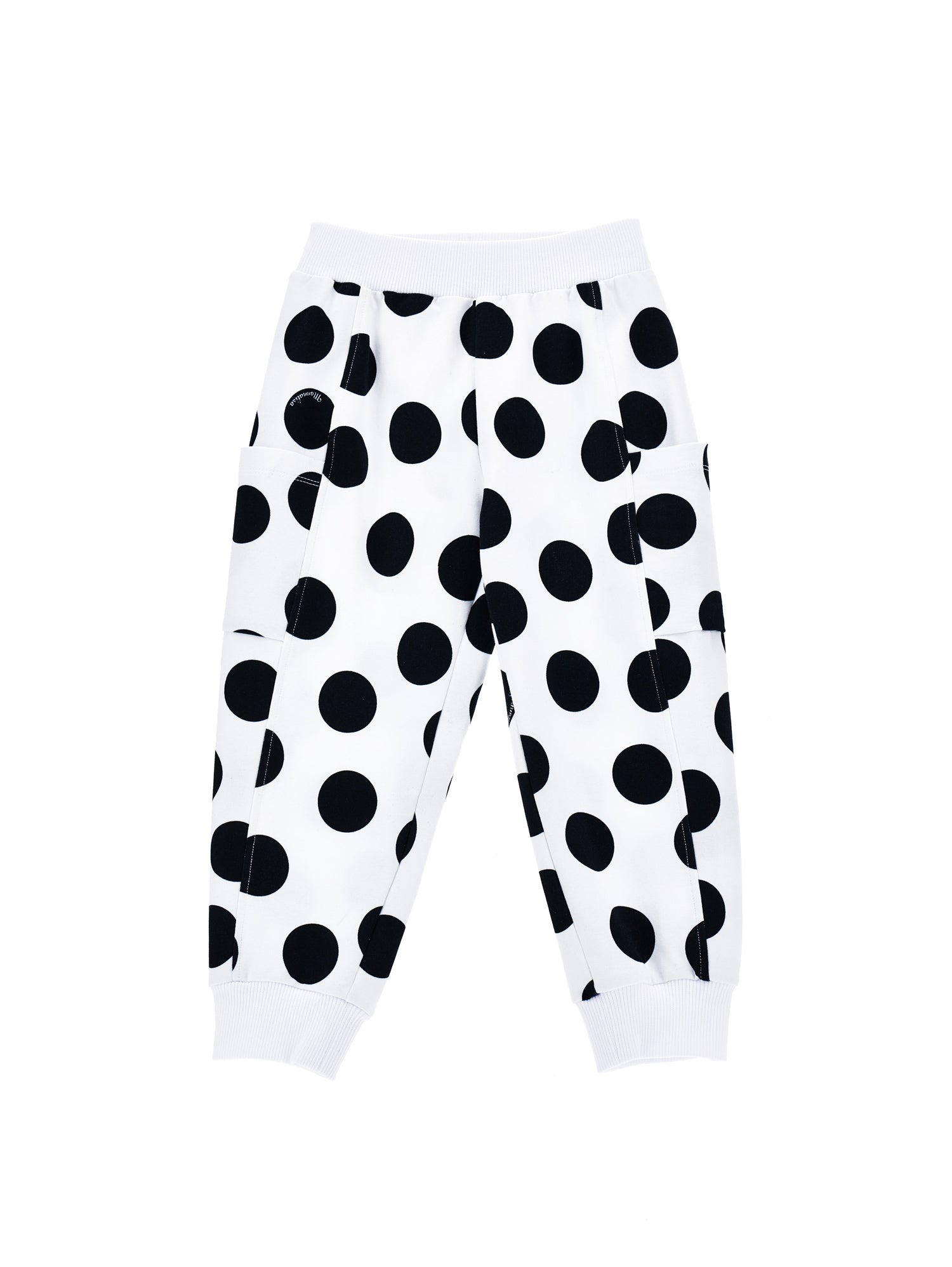 Girls | Maxi Polka Dot Joggers | White/Black