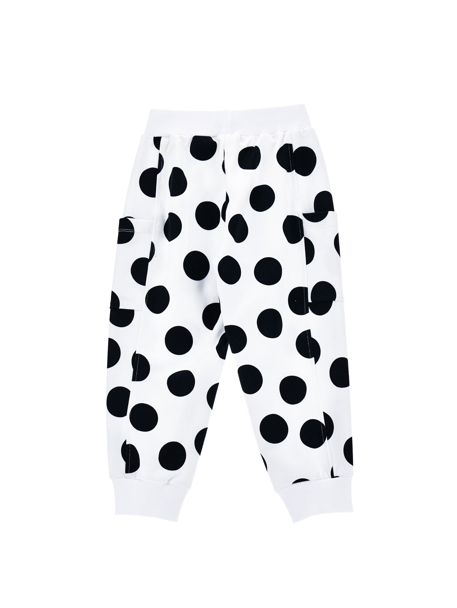 Girls | Maxi Polka Dot Joggers | White/Black