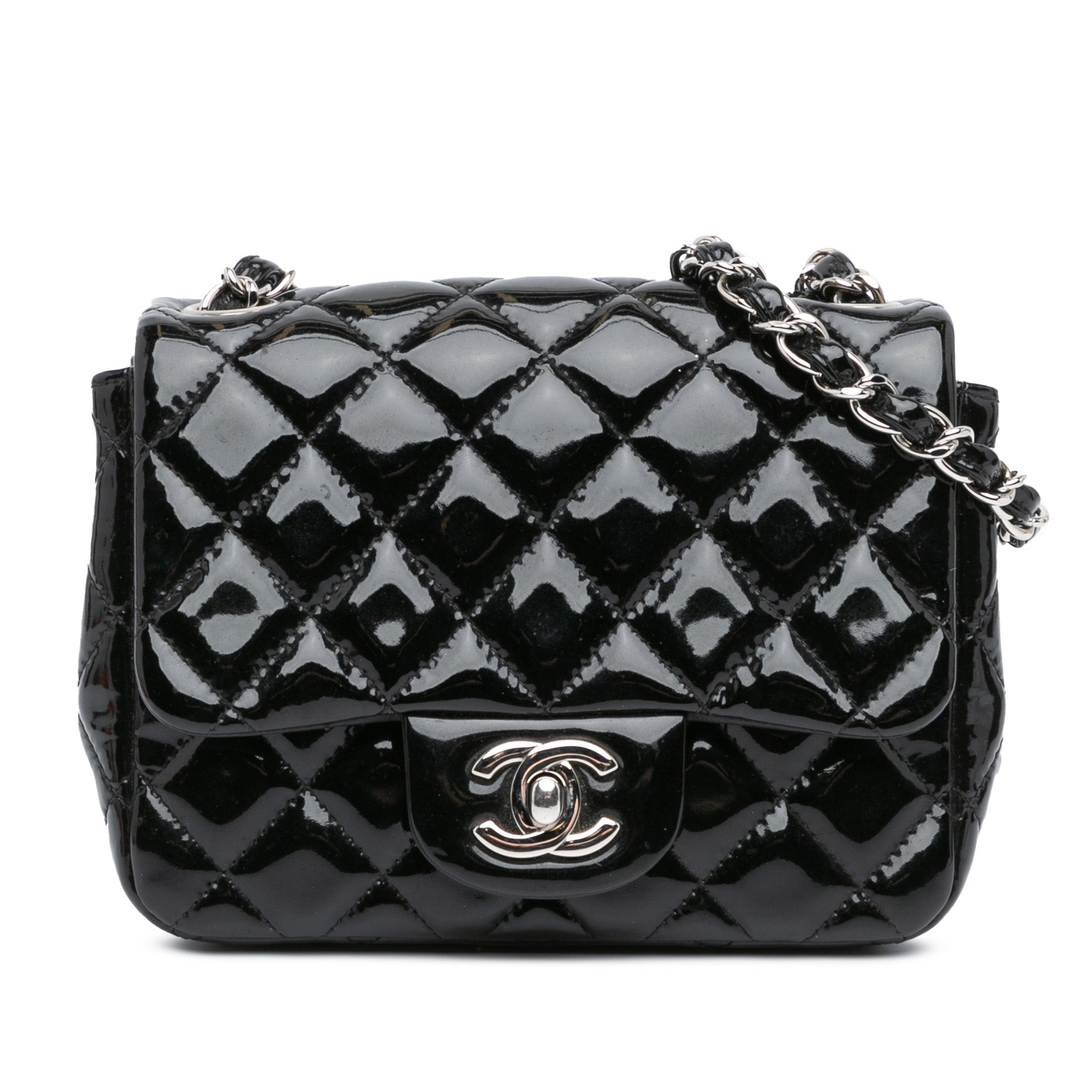 Chanel | Pre-Owned Mini Square Classic Patent Single Flap - VIII | Black