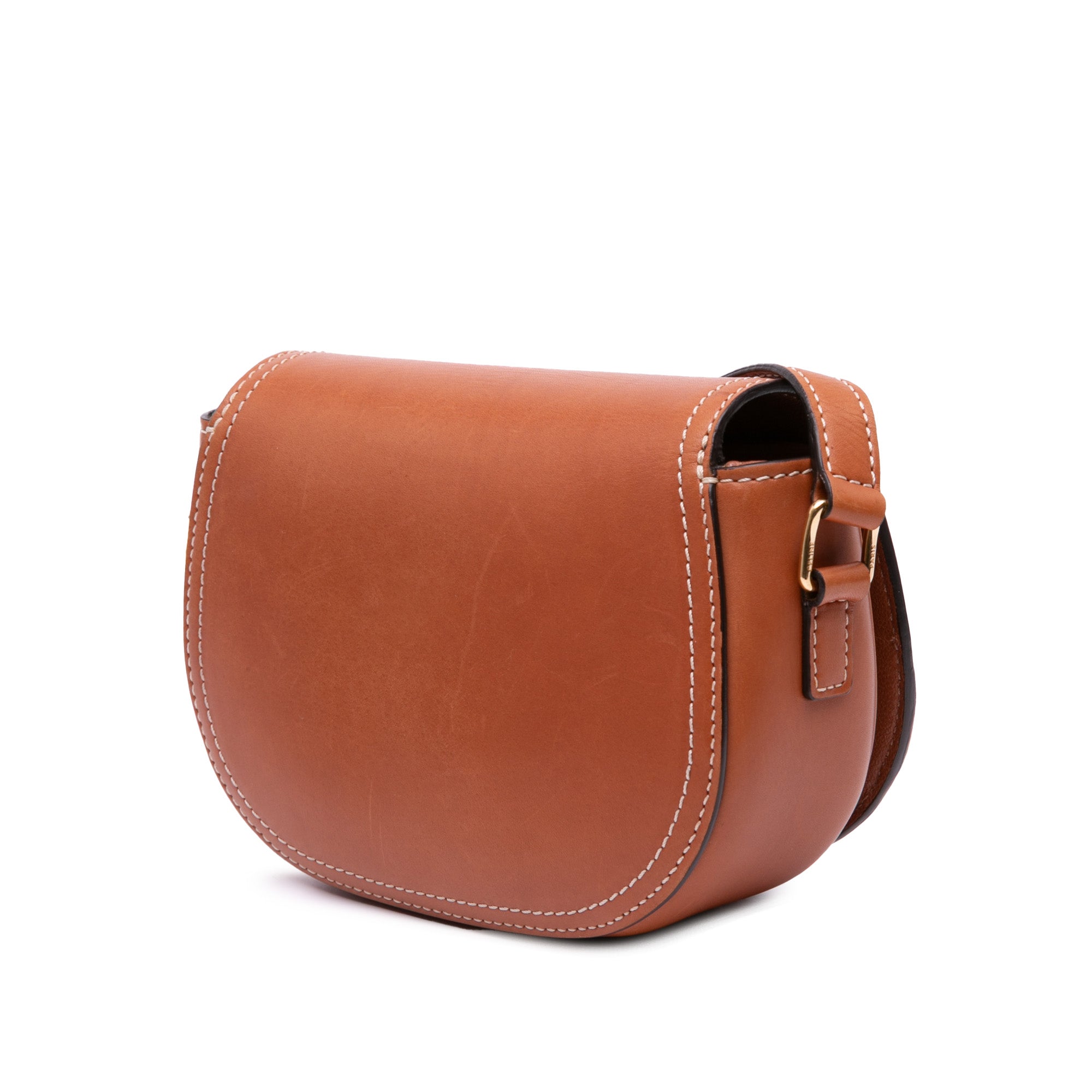 Celine | Pre-Owned Small Leather Crecy Flap Crossbody | Brown