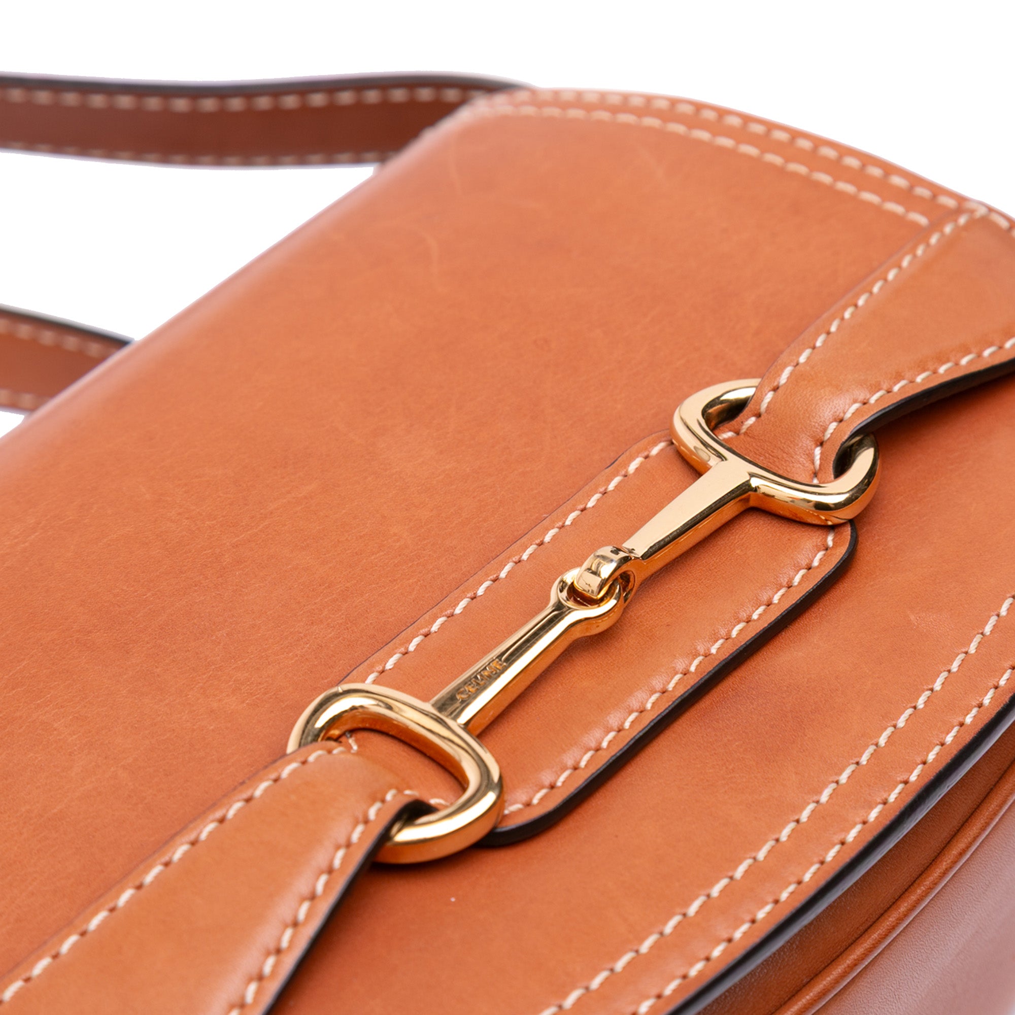 Celine | Pre-Owned Small Leather Crecy Flap Crossbody | Brown