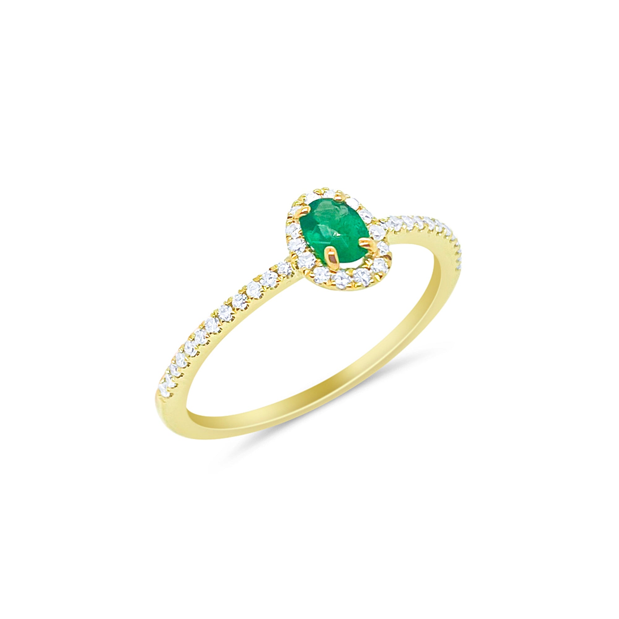 Dainty Yellow Gold And Emerald Ring- Size 6.5 | Yellow Gold