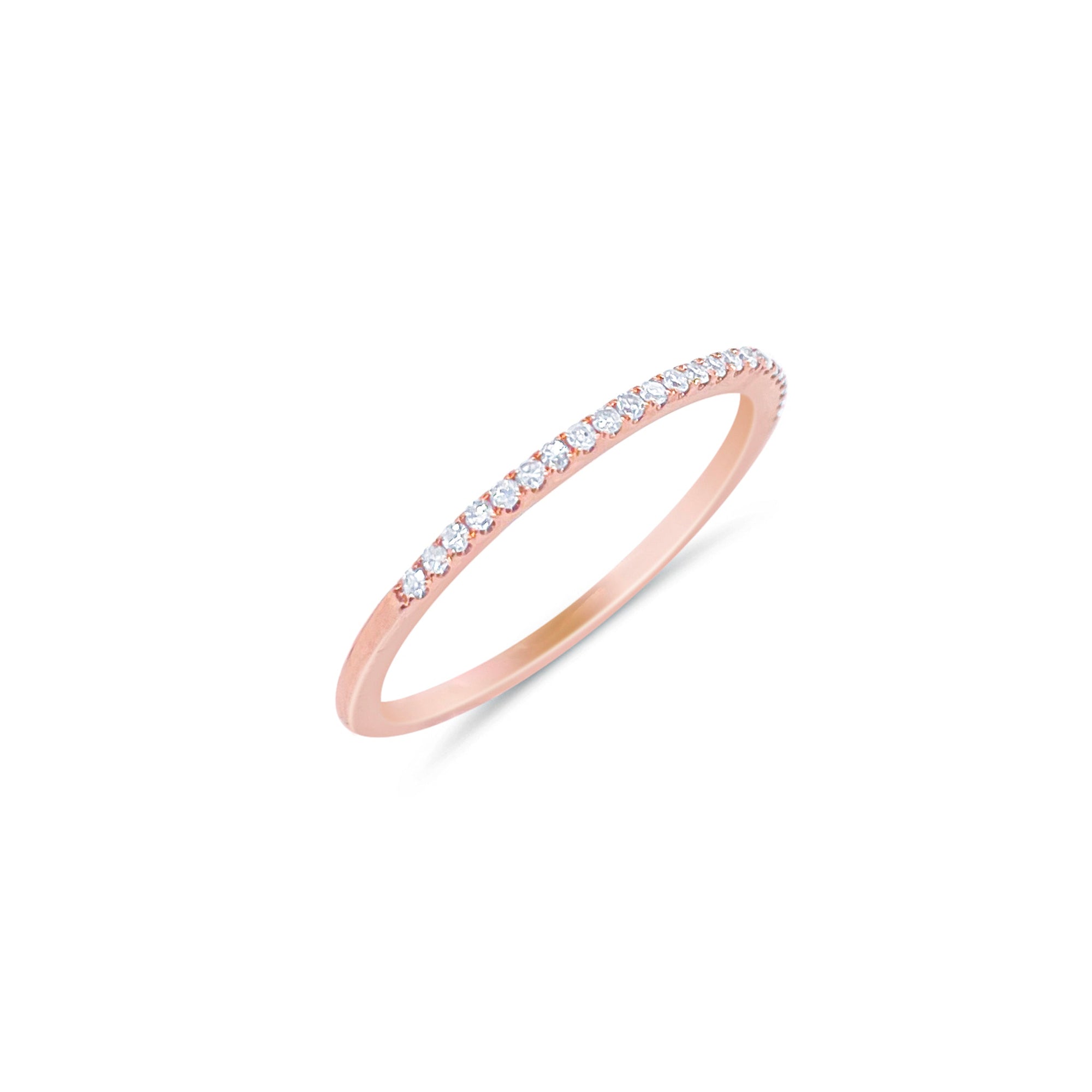 Dainty Rose Gold Diamond Band | Rose Gold