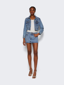Women | alexanderwang | Hotfix Denim Skirt | Vintage Light Indigo