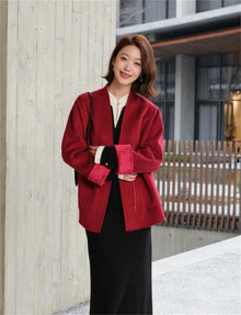 Double-Sided Wool Coat | Red