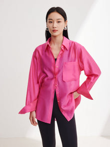 Loose Straight Large Version Shirt | Rose Red