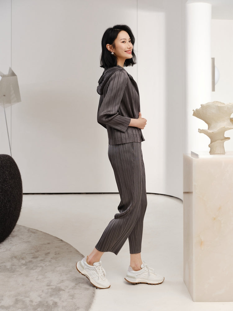 Acetate Tapered Pants | Grey