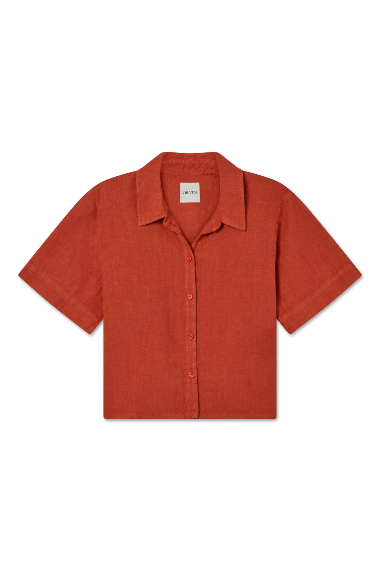 Anais Linen Shirt | Apple-Red