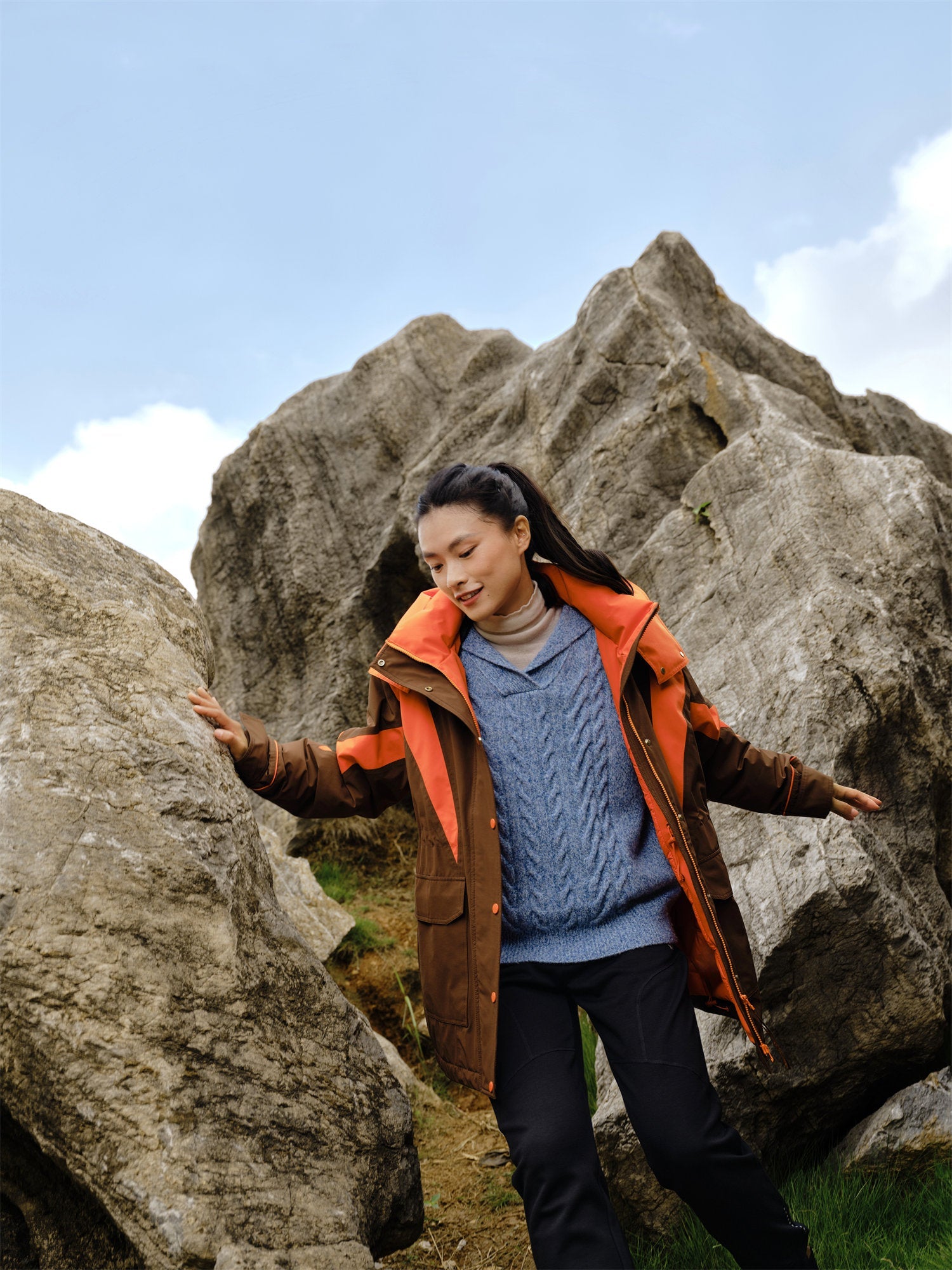 Cable Knit Pullover | Blue
