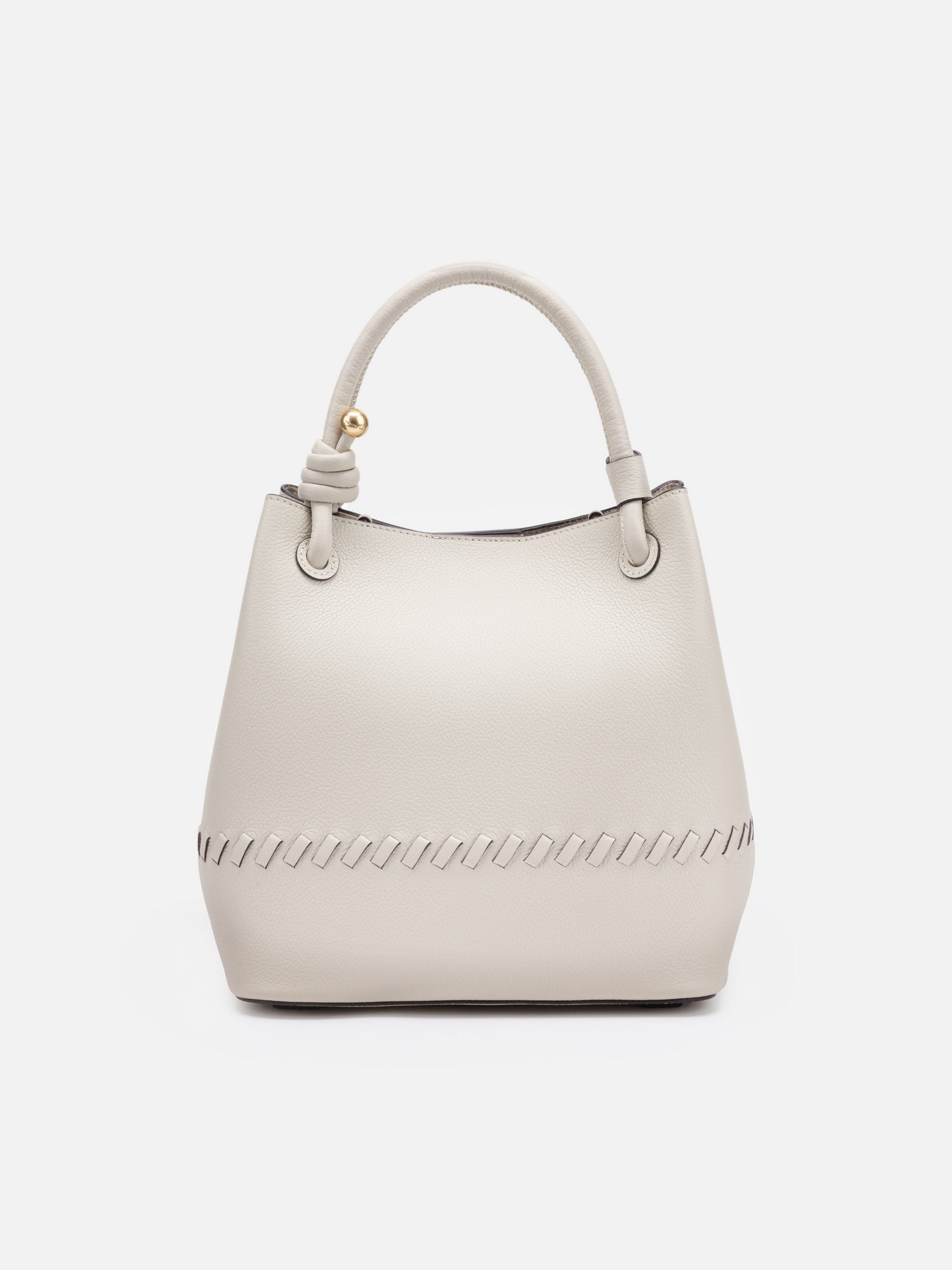 Lucky Woven Bucket Soft Bag | White
