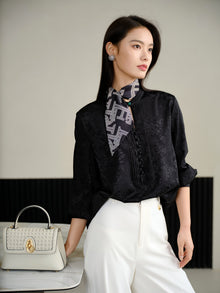 Silk Jacquard Shirt | Black