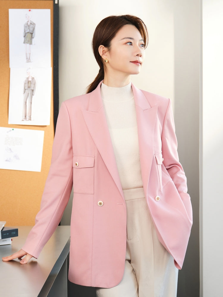 Wool Blazer | Pink