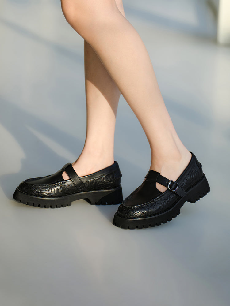 Elegance T-Strap Platform Mary Janes | Black