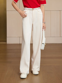 Triacetate Straight-leg Pants | White