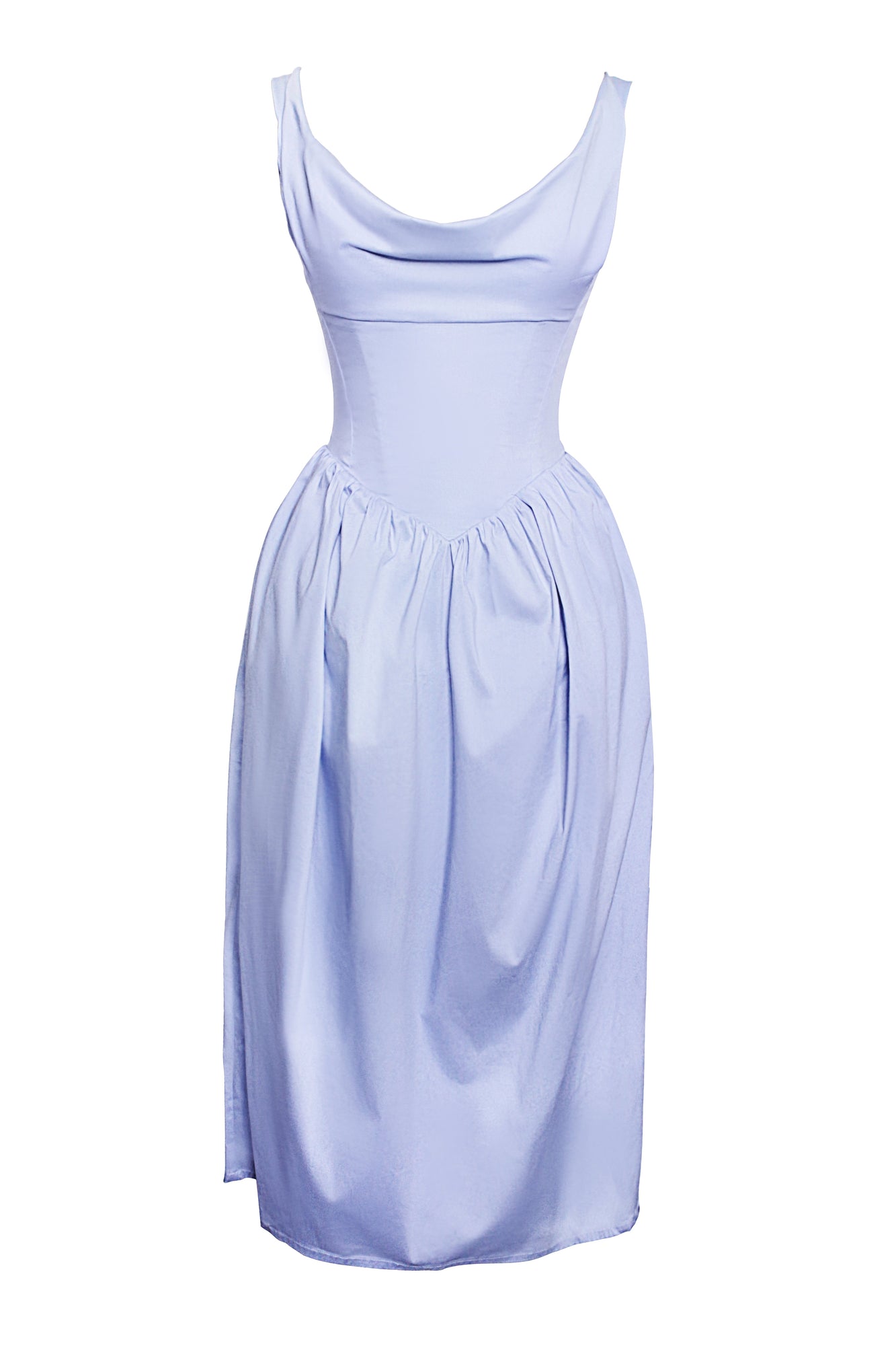 Reina Drop Waist Corset Midi Dress | Blue