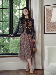 Classic Short Tweed Jacket | Black