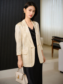 Silk Blazer | Beige