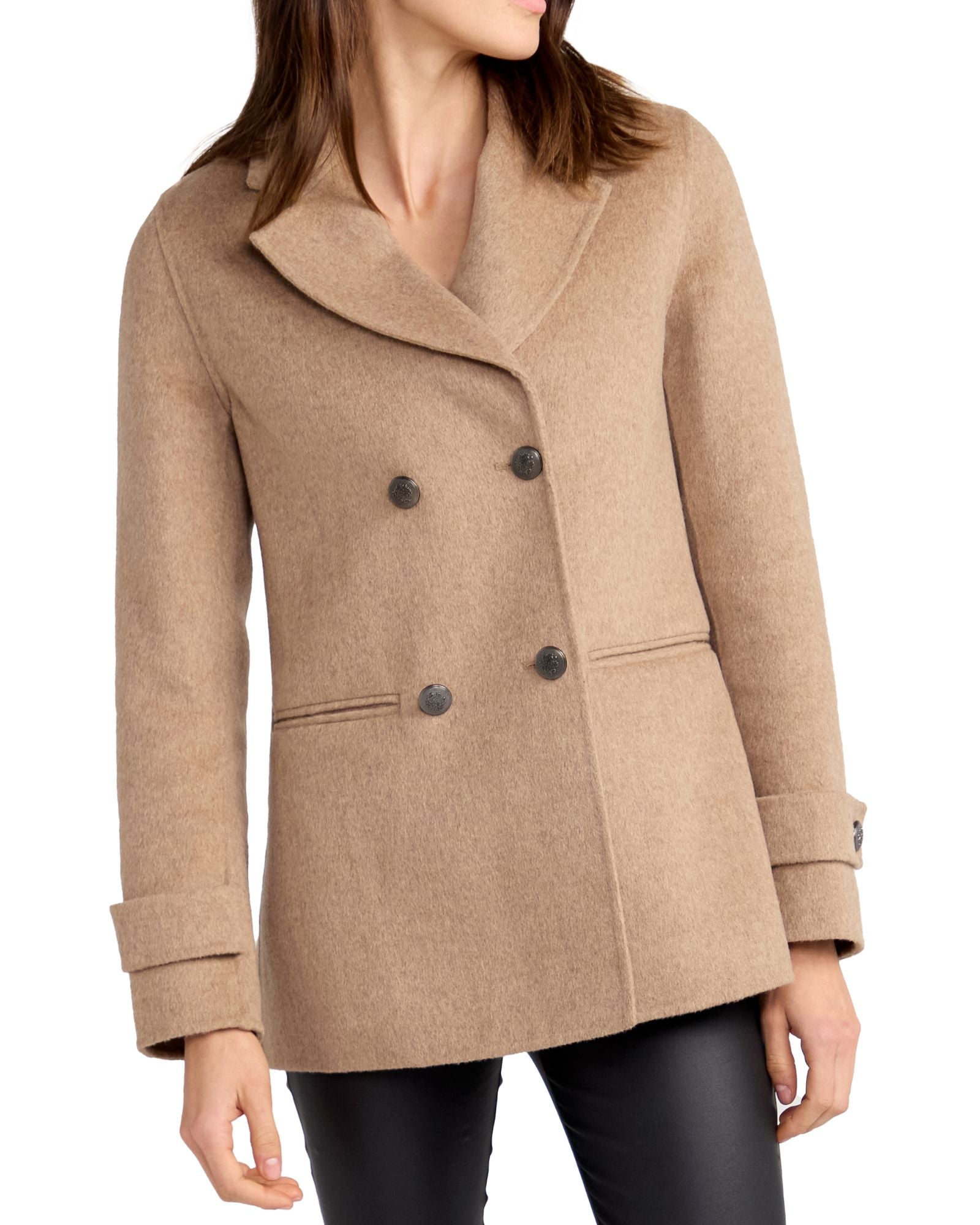 Women | Forget You Wool Blend Military Peacoat | Oat