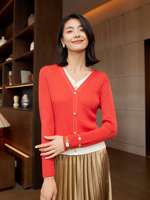 Merino Wool Knit Sweater | Red