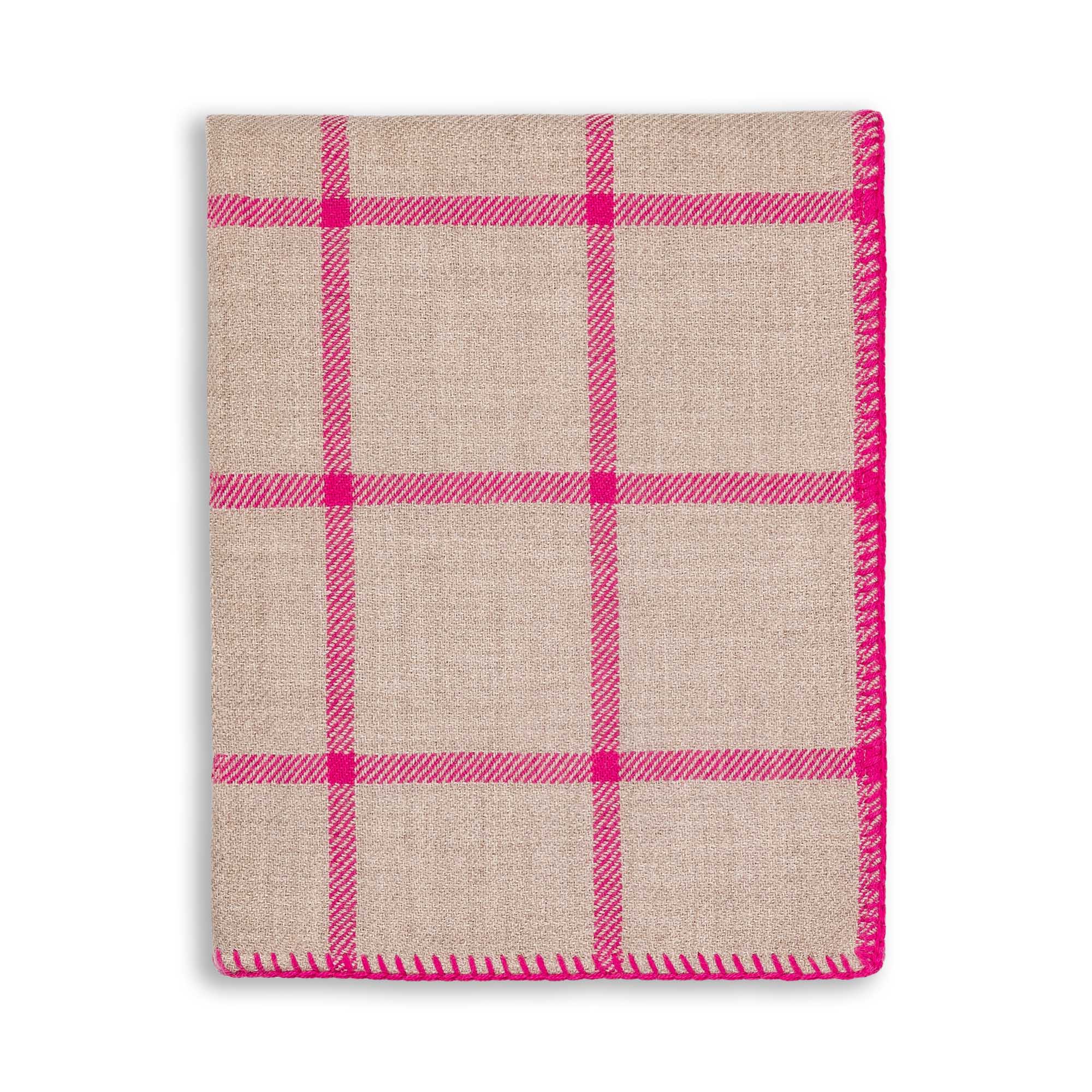 Graydon Throw | Light Taupe / Fuchsia