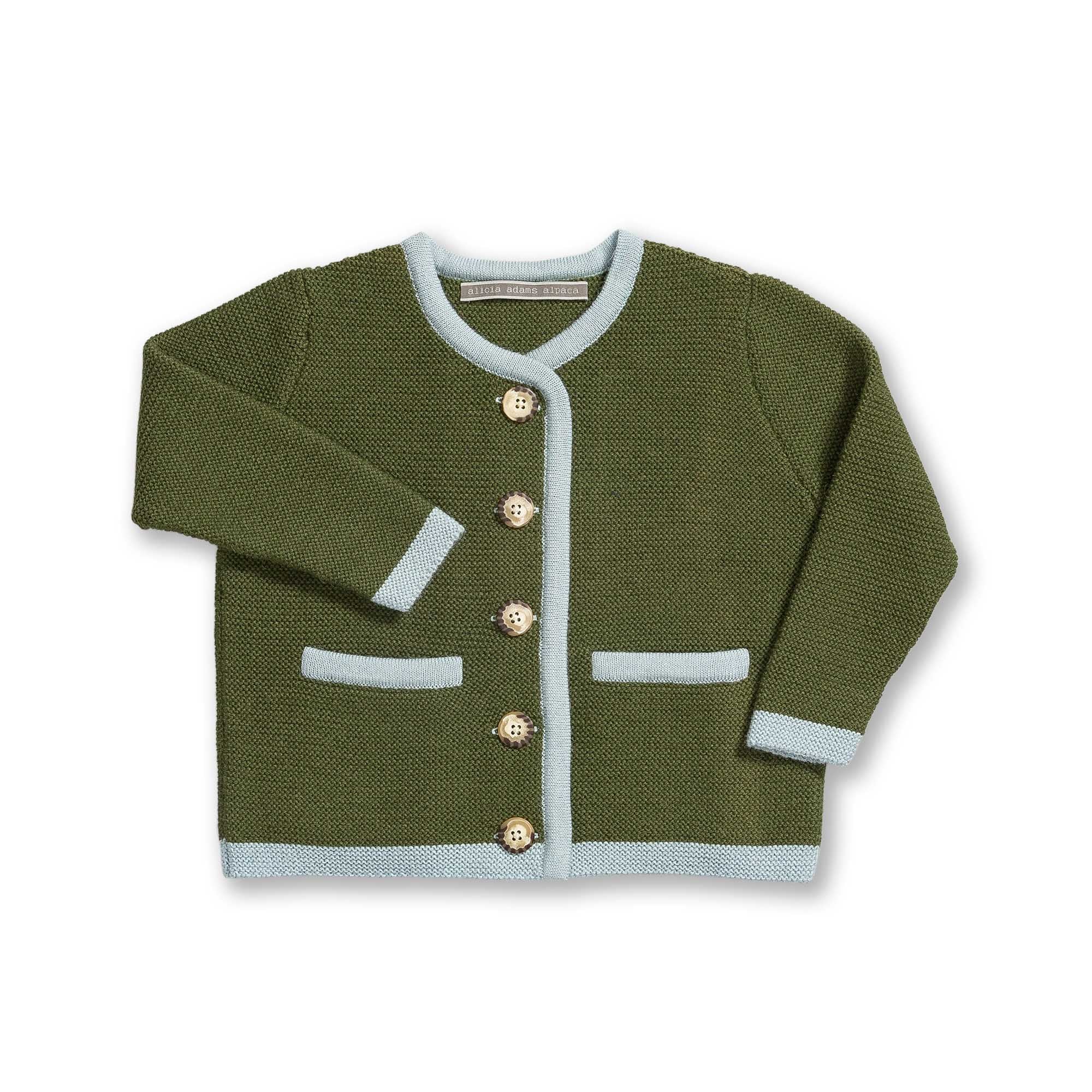 Kids | Salzburg Cardigan | Pine / Light Blue