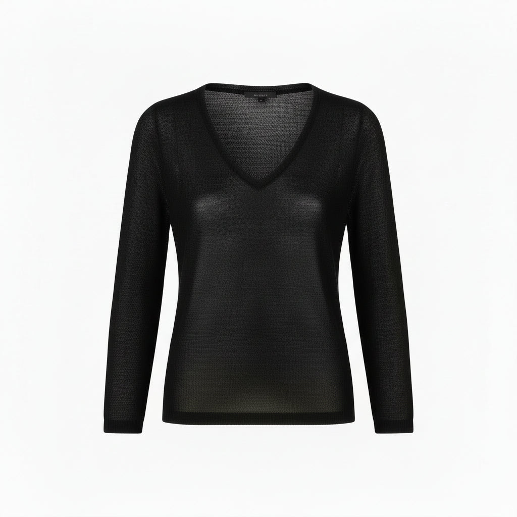 Women | V Neck Sweater | Black