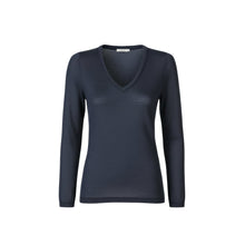 Women | V Neck Sweater | Navy Melange